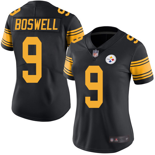Women Pittsburgh Steelers Football #9 Limited Black Chris Boswell Rush Vapor Untouchable Nike NFL Jersey